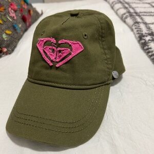 NWOT! Women's Roxy Olive/Pink Embroidered Ball Cap - -O/S